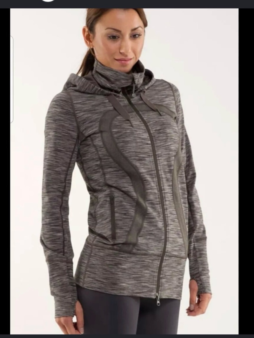 lululemon athletica Stride Jacket Space Grey Hoodie Full zip Luon size 4 BTS